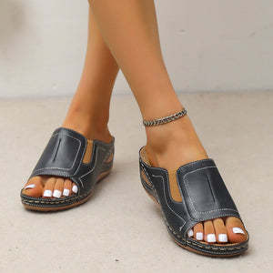 😍Last Day 50% OFF😍 - Women's Slope Heel Leather Sandals