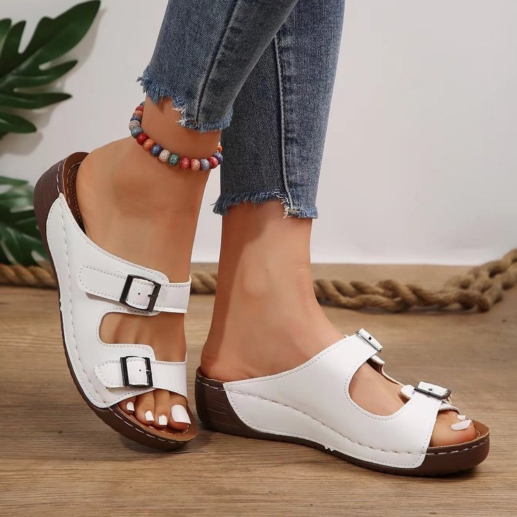 🔥Last Day Promotion 50% OFF - Women's Upgraded Stretch Lightweight Leather Sandals