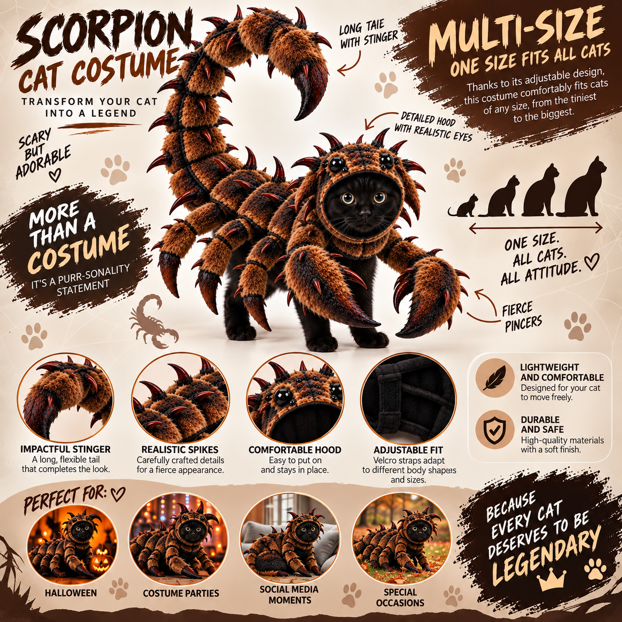 Giant Desert Scorpion Costume Arching Tail Profile