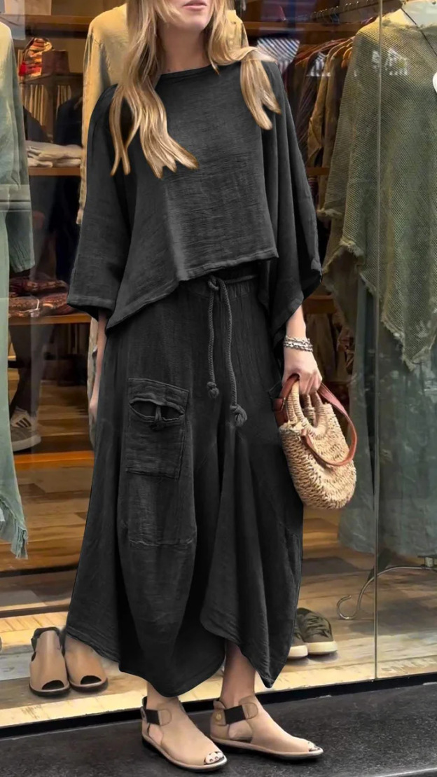 New style casual solid color loose skirt two piece suit-Limited 50% Off