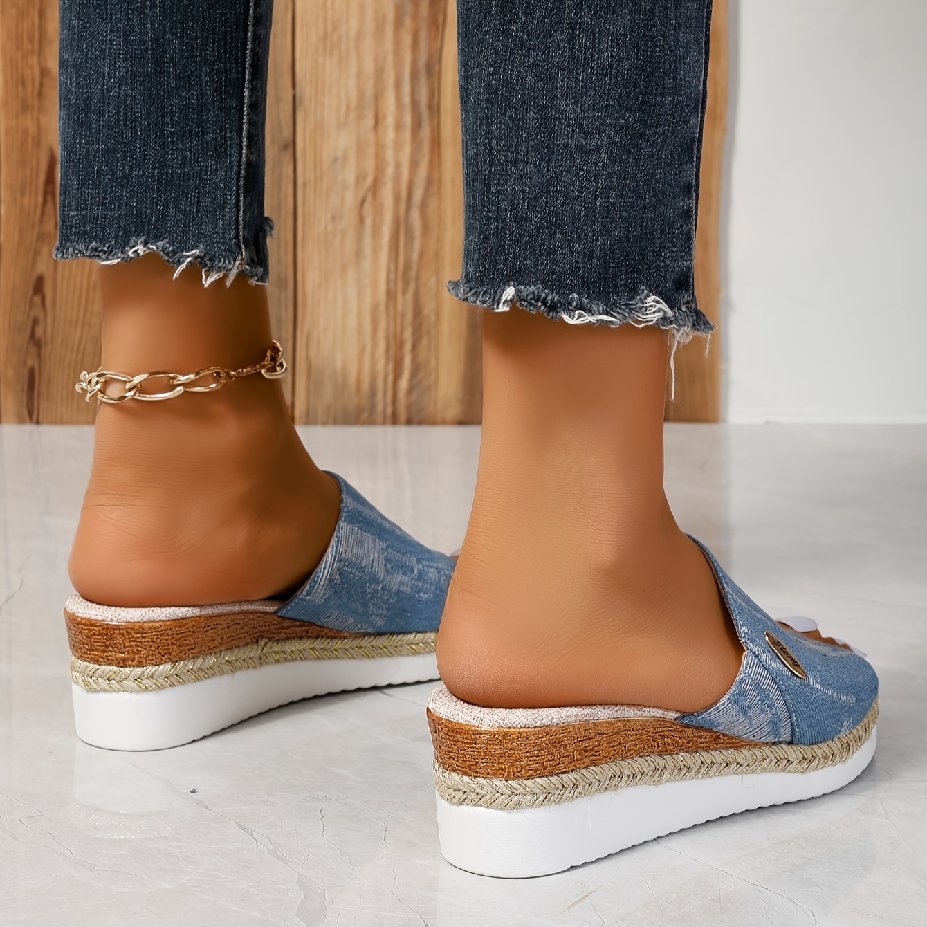 😍Last Day 50% OFF😍 - Women's Solid Colour Thick Bottom Slope Heel Orthopaedic Sandals