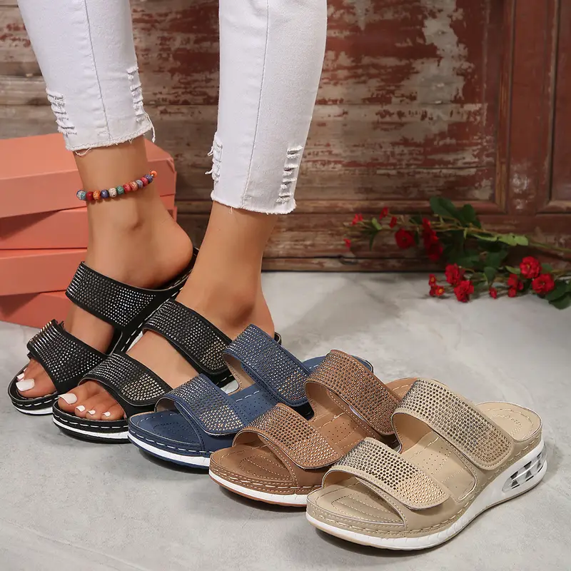 🔥LAST DAY 50% OFF - Women's Rhinestone Decor Air Cushion Soft Sole sandals