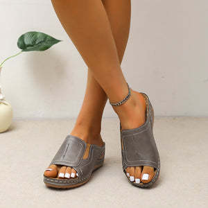 😍Last Day 50% OFF😍 - Women's Slope Heel Leather Sandals