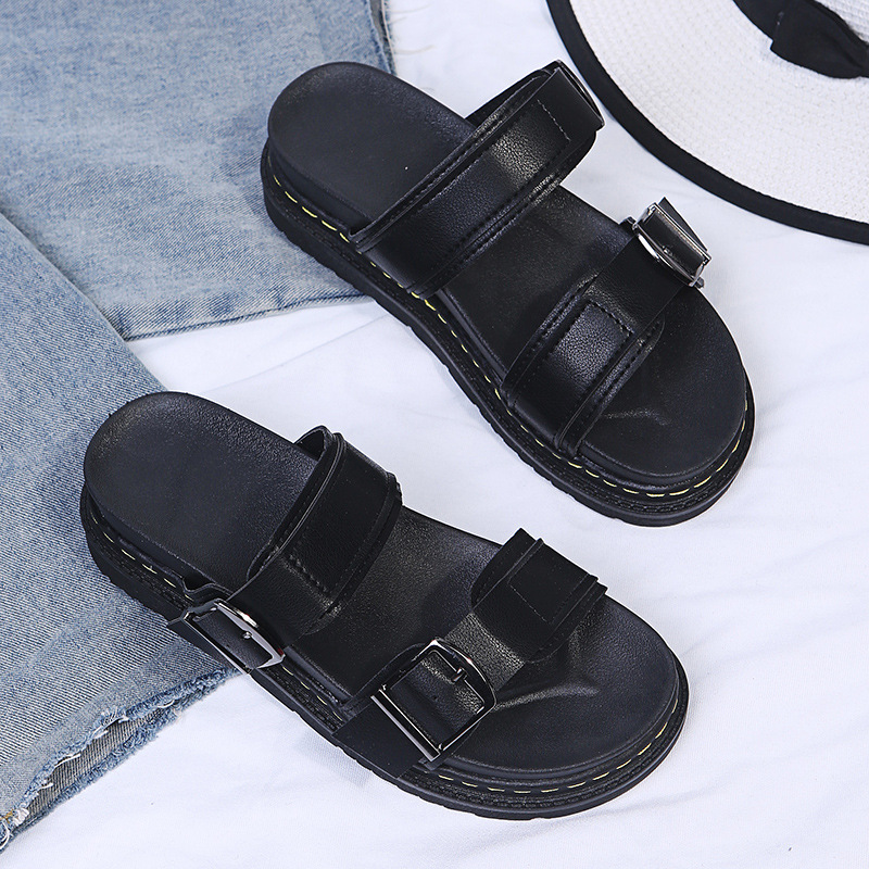 New Women's Flatform Leather Buckle Slide Sandals🔥Buy 2 get free shipping🔥