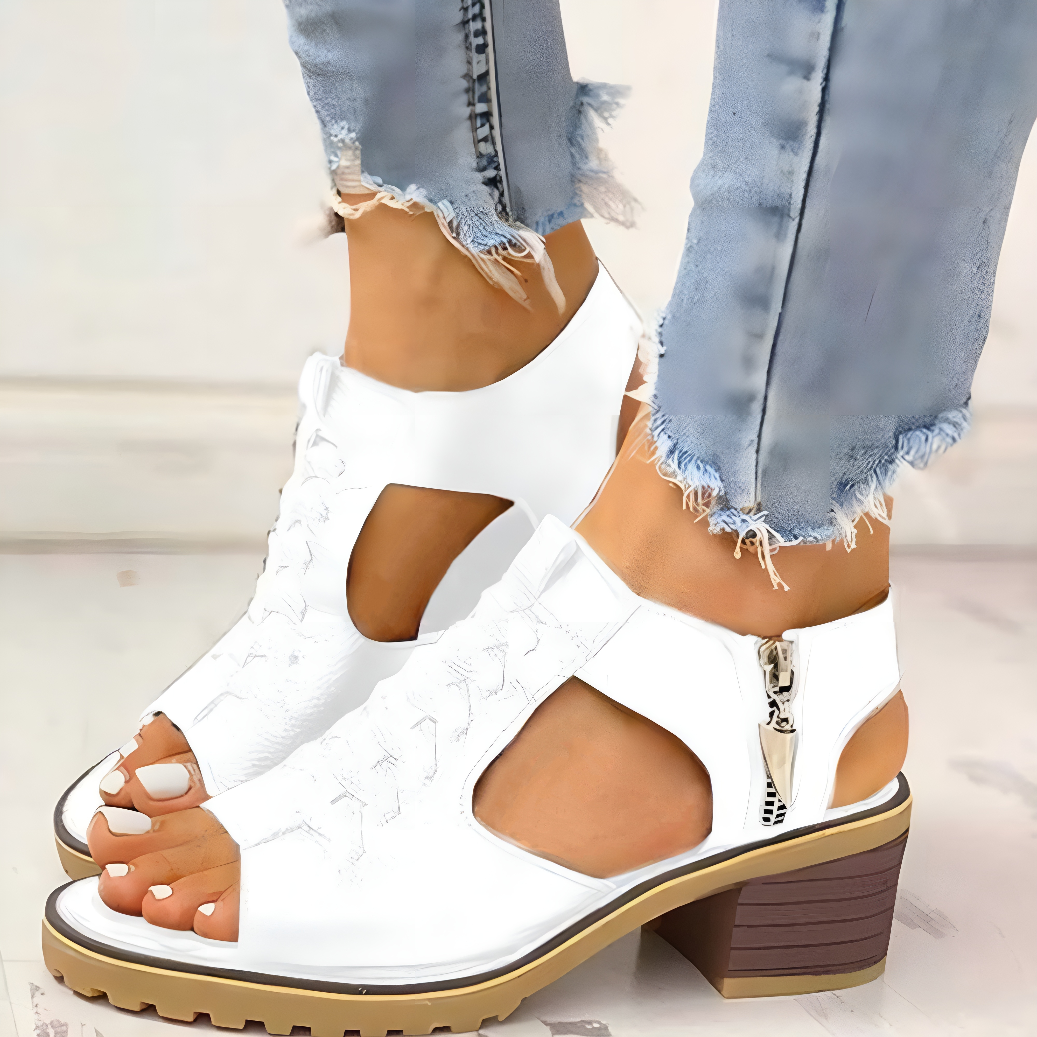 🔥50% OFF NOW - Women's Chunky Platform Classic  Leather high heel sandals
