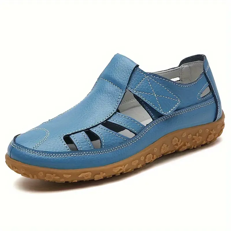 Women's Retro Non Slip Leather Flat Sandals