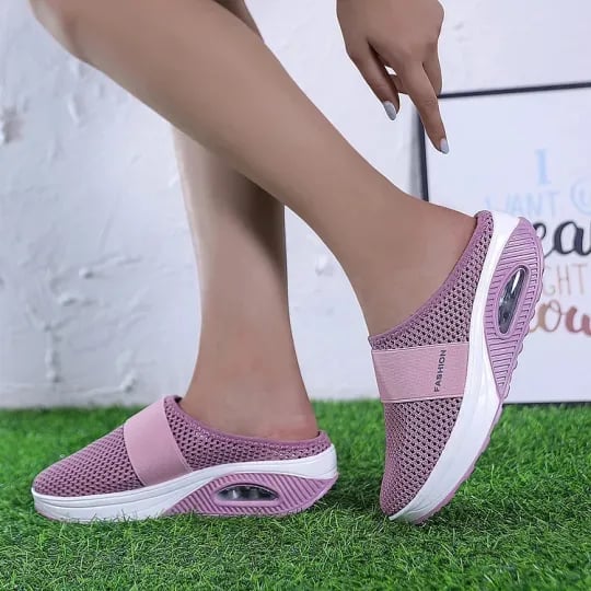 Women's Air Cushion Slip-On Breathable Orthopedic Walking Shoes