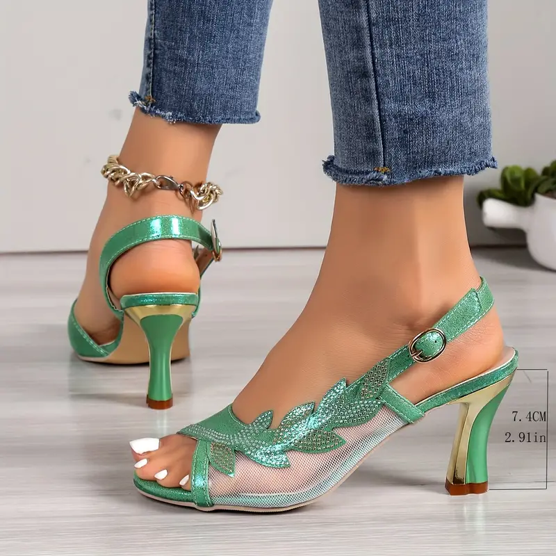 Women's Rhinestone Decor Block Heeled Sandals🔥BUY 2 GET FREE SHIPPING🔥