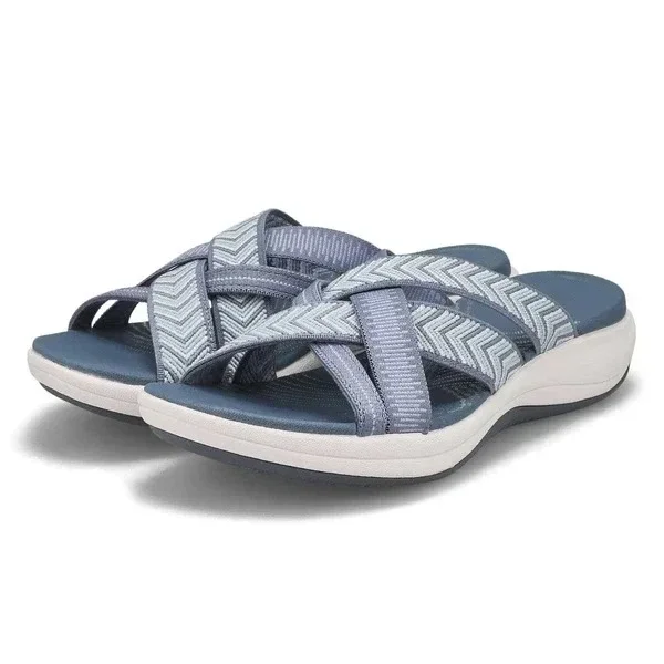 👍 🌹 Trendy Solid Color Comfortable Massage Sports Sandals, Wear Resistance Non Slip Outdoor Slides, Casual Versatile Breathable Beach Slippers