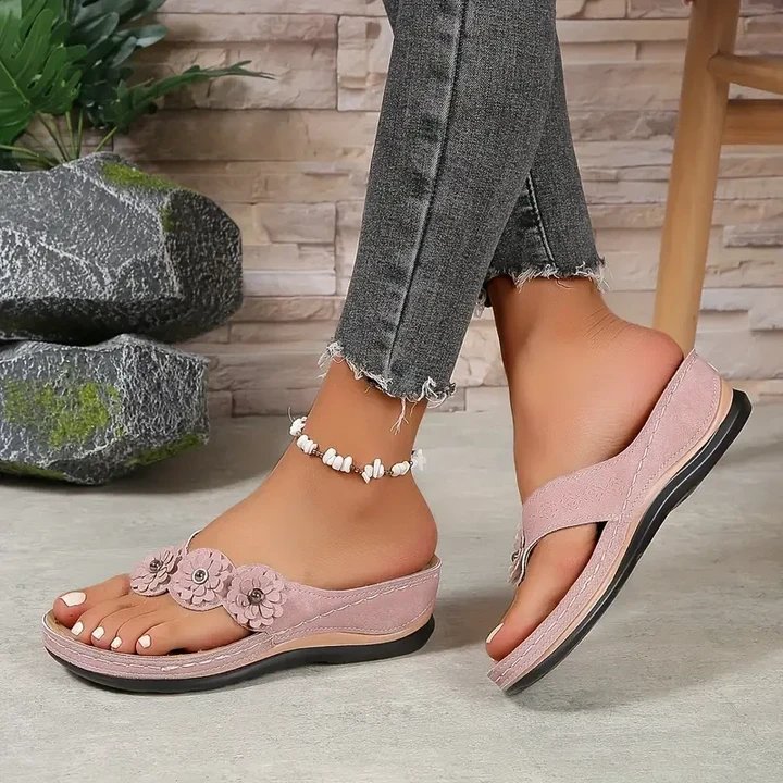 🔥Trending 2024 🔥 PREMIUM Women’s Orthopedic Arch Support Flowers Clip Toe Sandals
