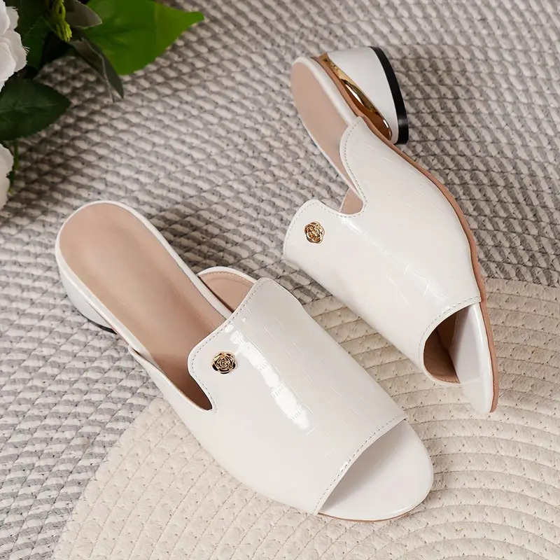 😍Last Day 50% OFF😍 - Women's Fashion Open Toe Chunky Heel Leather Sandals