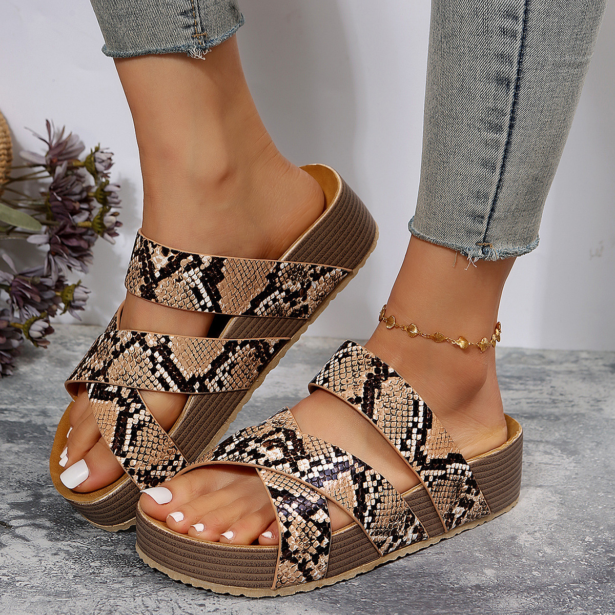 🔥Last day promotion 50% off - Women's Platform Slide Sandals