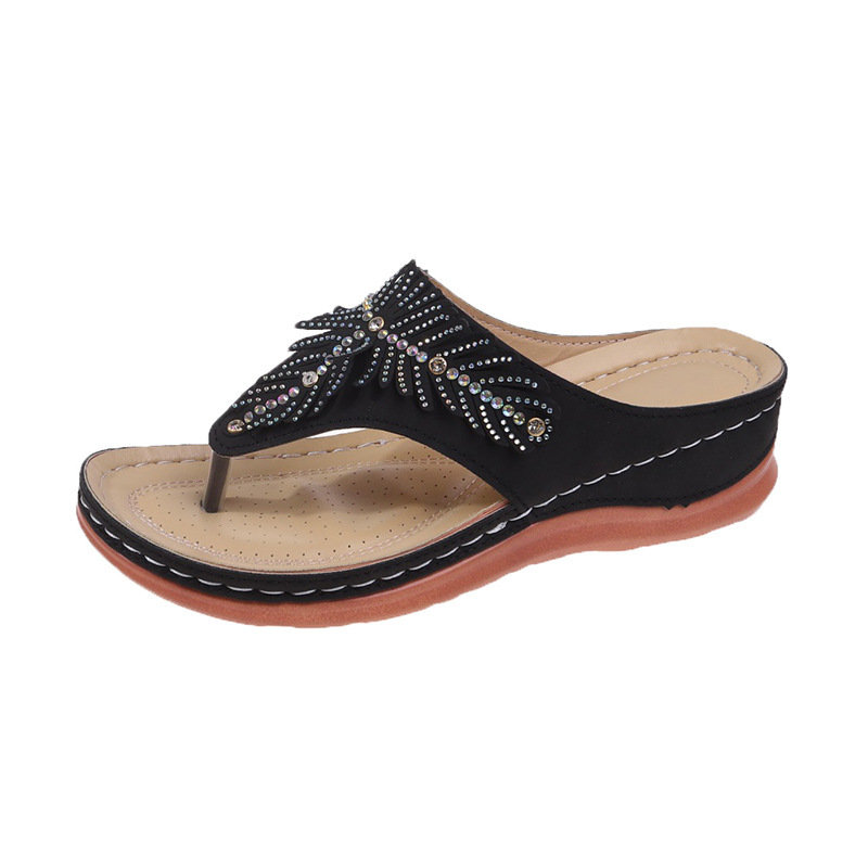 🔥2023 Women Casual Orthopedic Sandals, Crystal Rome Fashion Clip Toe Slippers