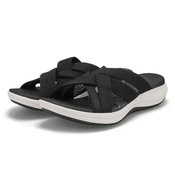 👍 🌹 Trendy Solid Color Comfortable Massage Sports Sandals, Wear Resistance Non Slip Outdoor Slides, Casual Versatile Breathable Beach Slippers