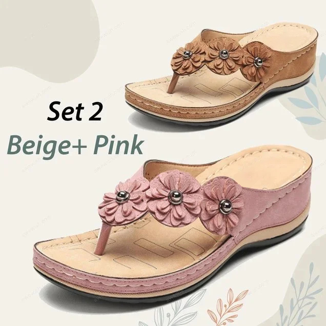 🔥Trending 2024 🔥 PREMIUM Women’s Orthopedic Arch Support Flowers Clip Toe Sandals