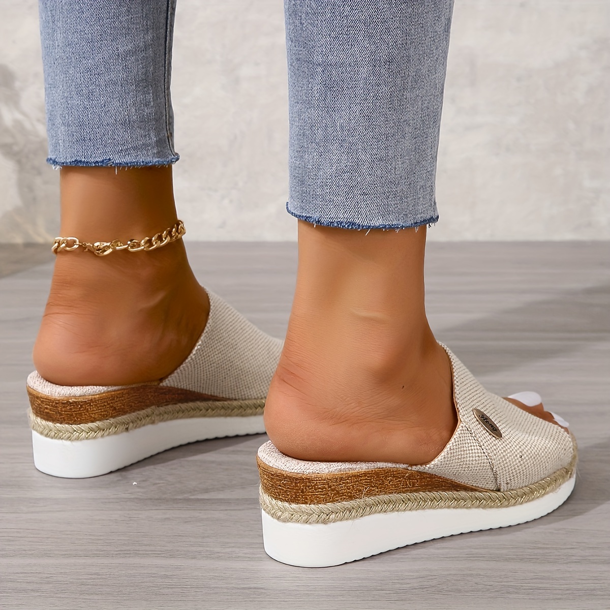 😍Last Day 50% OFF😍 - Women's Solid Colour Thick Bottom Slope Heel Orthopaedic Sandals