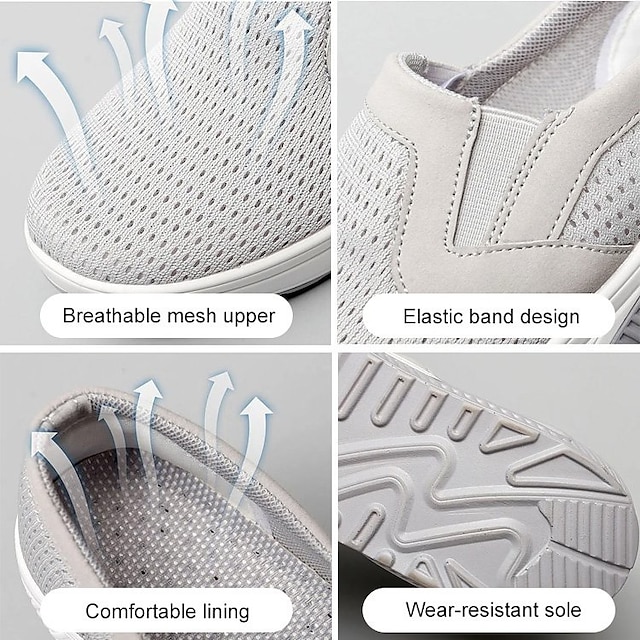 Women's Purple Slip-On Athletic Walking Shoes with Air Cushion Sole for Comfort and Support