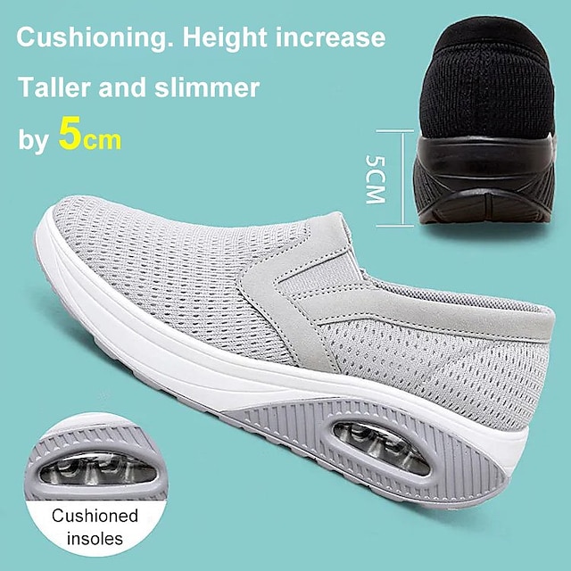 Women's Purple Slip-On Athletic Walking Shoes with Air Cushion Sole for Comfort and Support