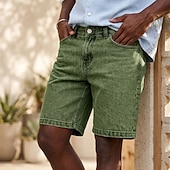 SoftFade™ Men's Shorts Casual Shorts Acid Wash Shorts Pocket Plain Comfort Breathable Knee Length