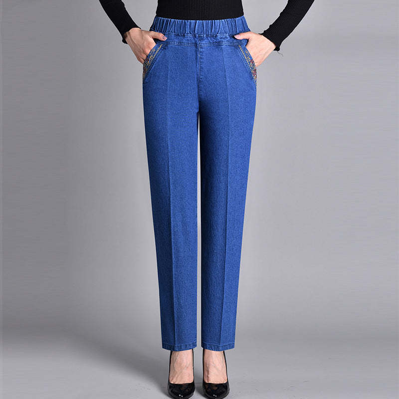🍁New for Spring✨ Side-Pocket Full Elastic Waist Jeans