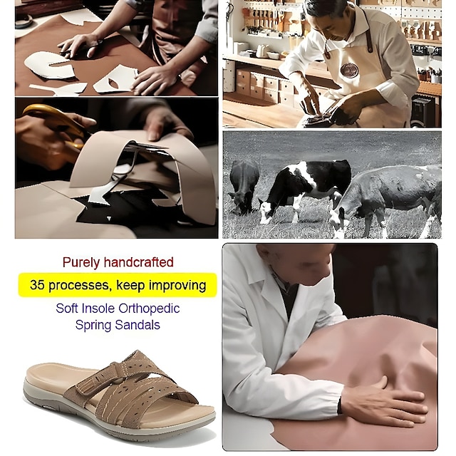 Women's White Slide Leather Sandals with Adjustable Strap 