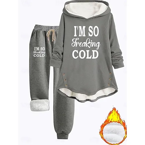 Women's Daily Stylish Two Piece Sets Tracksuit Pants Sets Long Sleeve 