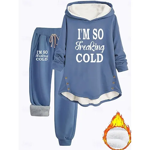 Women's Daily Stylish Two Piece Sets Tracksuit Pants Sets Long Sleeve 