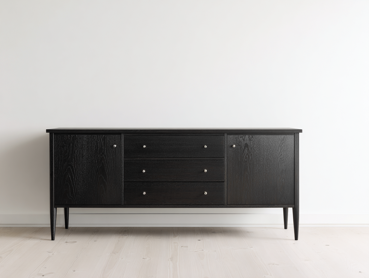 Mobile ingresso - legno - 179x41x86 cm - nero - stile moderno essenziale-Zizovanest