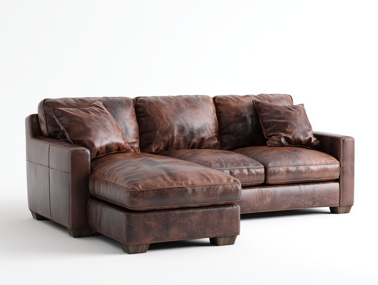 Divano angolare-Pelle sintetica-272 x 166 x 79 cm-Marrone-Stile moderno-Zizovanest