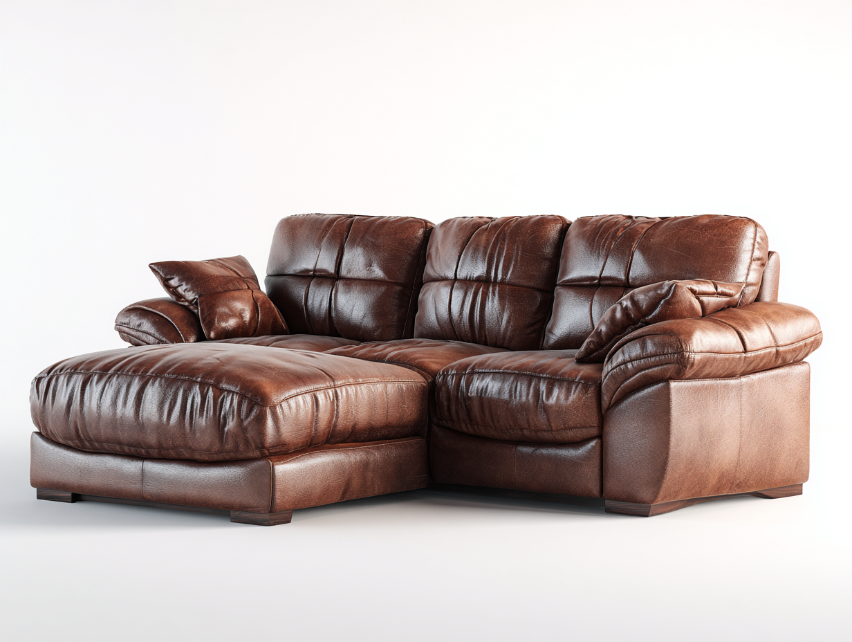 Divano angolare-Pelle sintetica-269 x 167 x 80 cm-Marrone-Stile contemporaneo-Zizovanest
