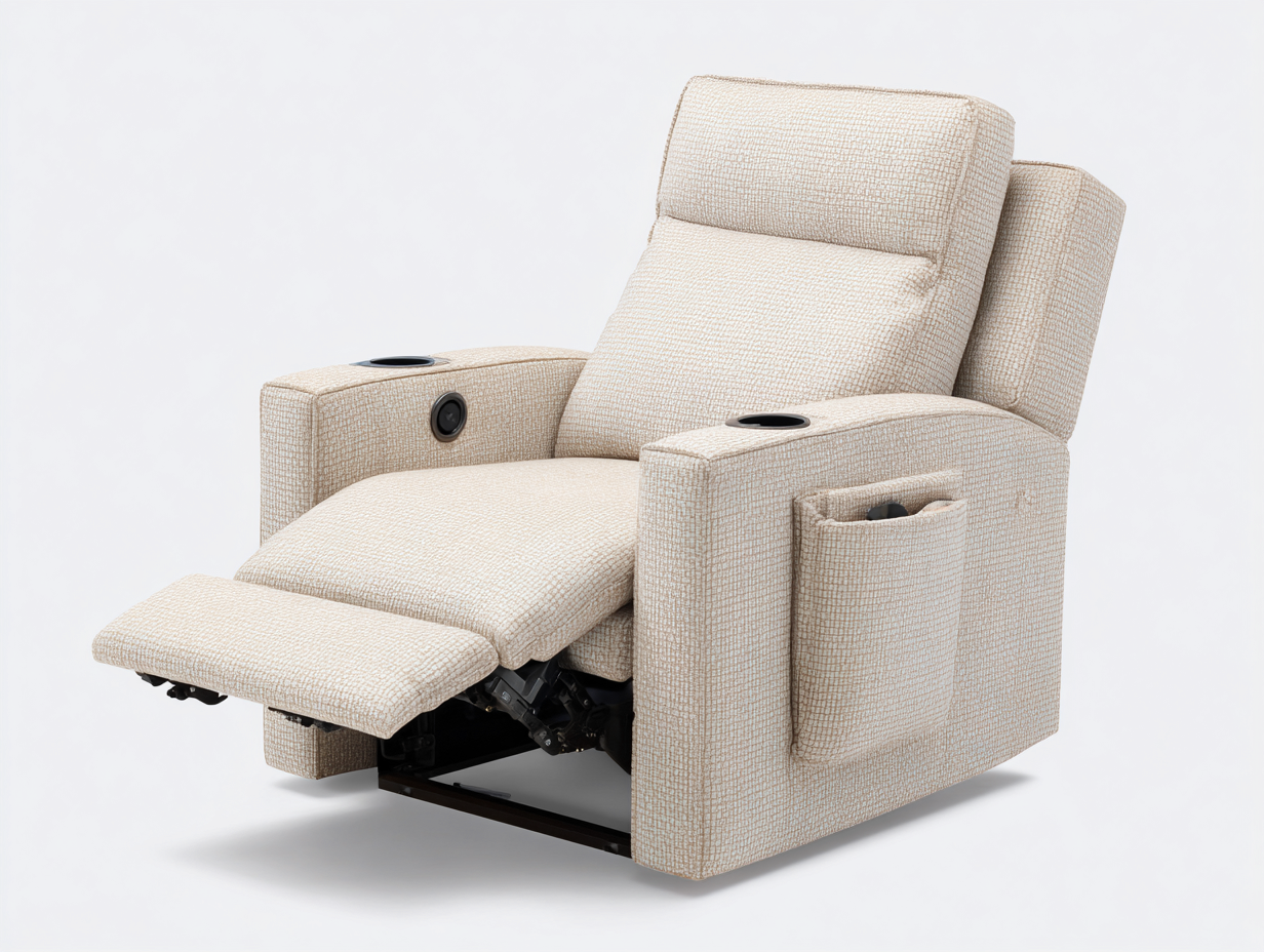 Poltrona reclinabile - tessuto - 92x90x109 cm - beige - contemporaneo-Zizovanest