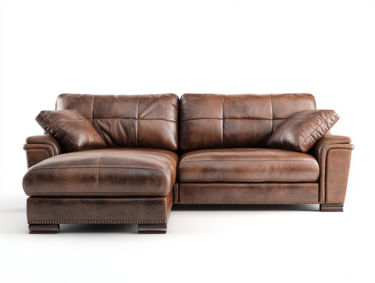 Divano angolare-Pelle sintetica-270 x 164 x 78 cm-Marrone-Stile classico-Zizovanest