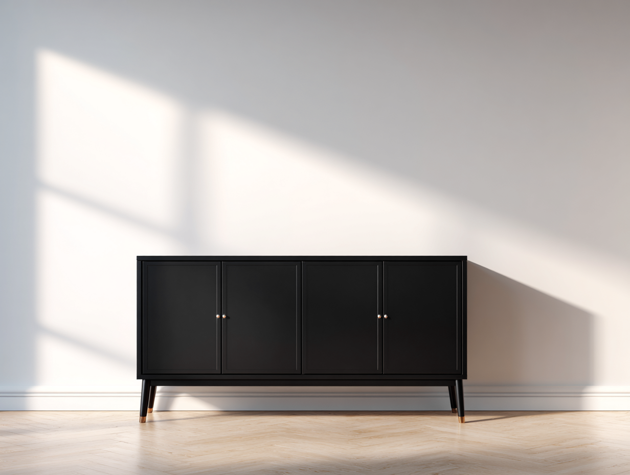 Mobile ingresso - legno - 172x42x88 cm - nero - stile moderno-Zizovanest