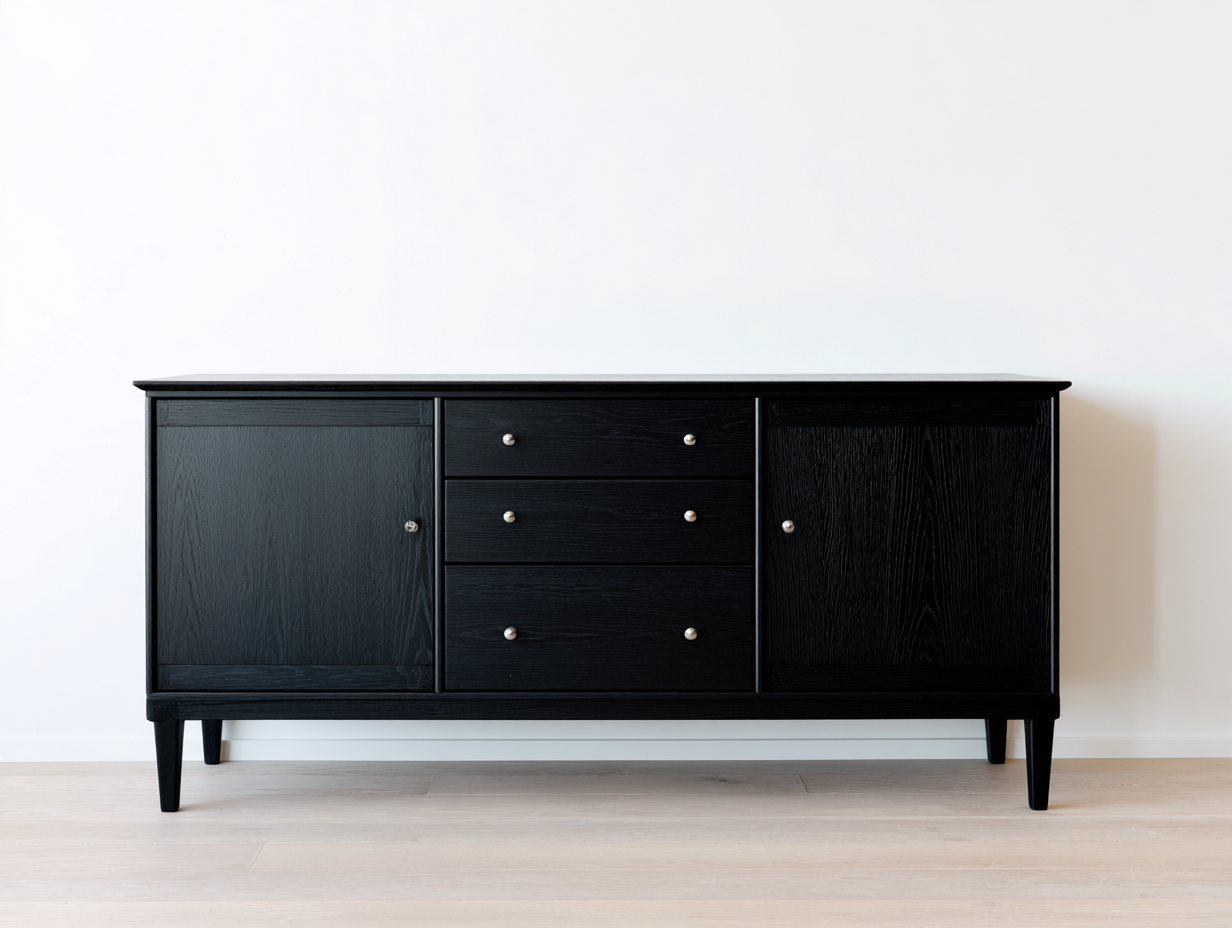 Mobile ingresso - legno - 184x42x87 cm - nero - stile contemporaneo raffinato-Zizovanest