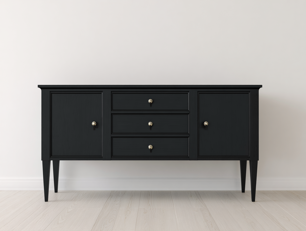 Mobile ingresso - legno - 181x42x89 cm - nero - stile classico moderno-Zizovanest