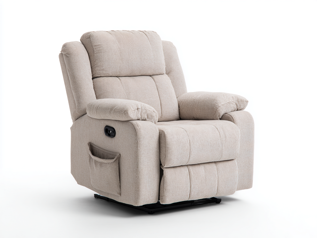 Poltrona reclinabile - tessuto - 95x92x107 cm - beige - moderno-Zizovanest