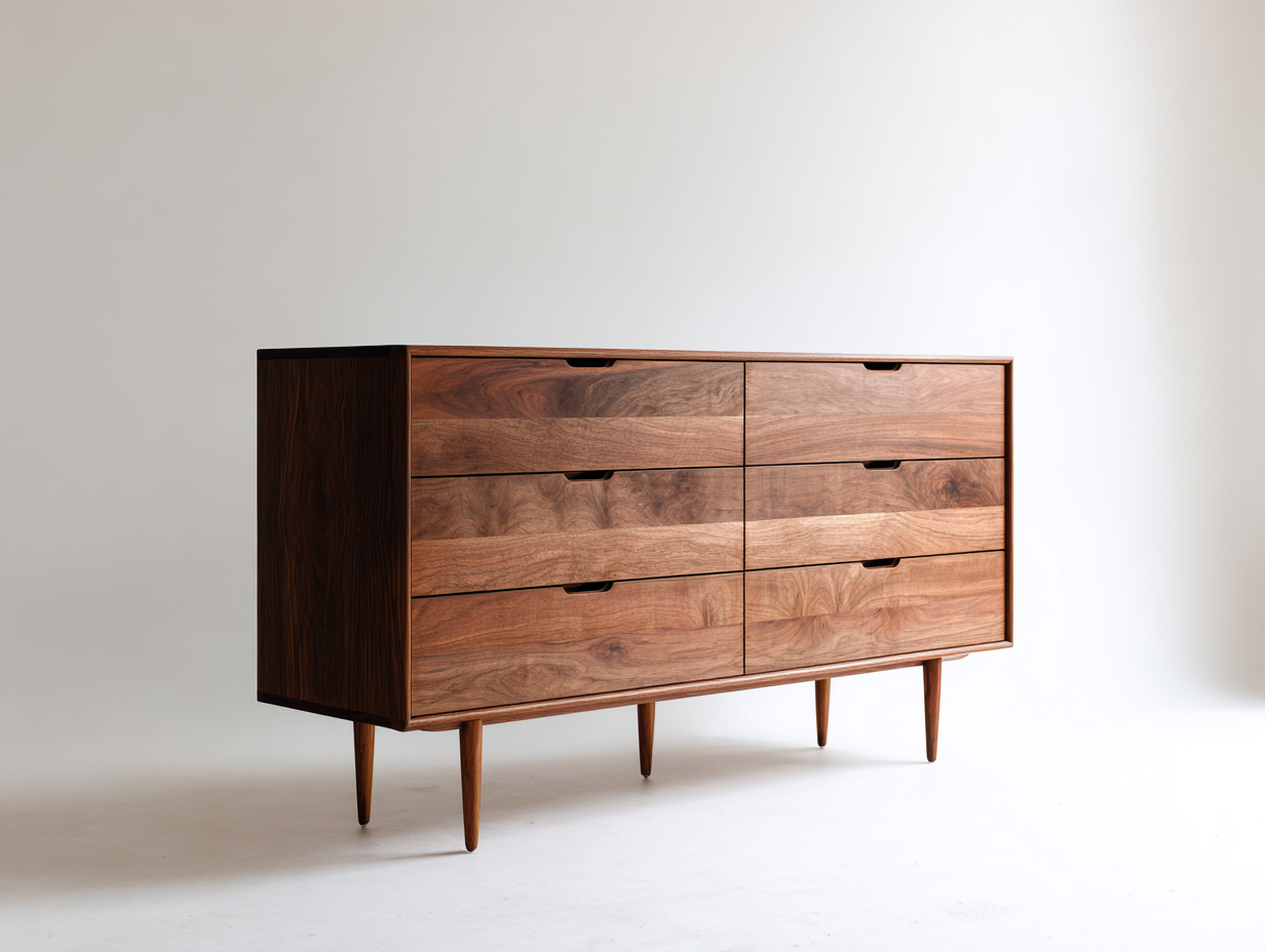 Cassettiera-Legno-158x45x83 cm-marrone-stile metà secolo-Rivoramahaus