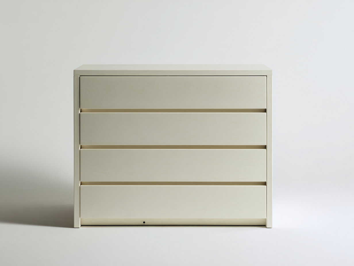 Cassettiera-Legno lavorato-96x42x92 cm-bianco avorio-stile moderno-Rivoramahaus