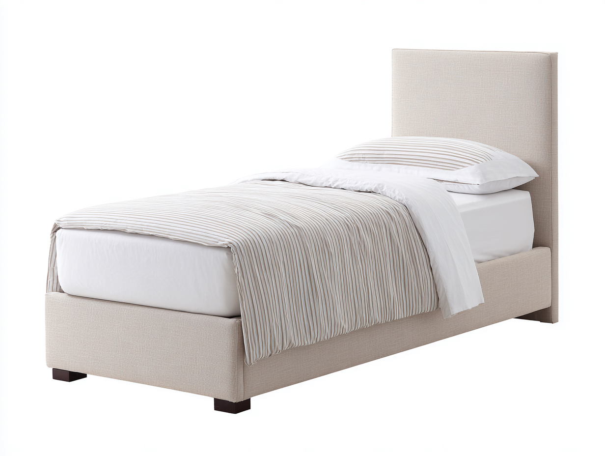 Letto singolo - Tessuto - 204x96x113 cm - Beige - Moderno-Rivoramahaus