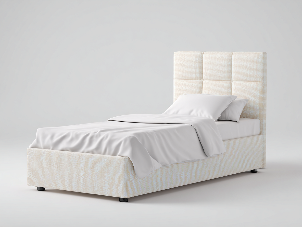 Letto singolo - Tessuto - 205x98x112 cm - Beige - Moderno-Rivoramahaus