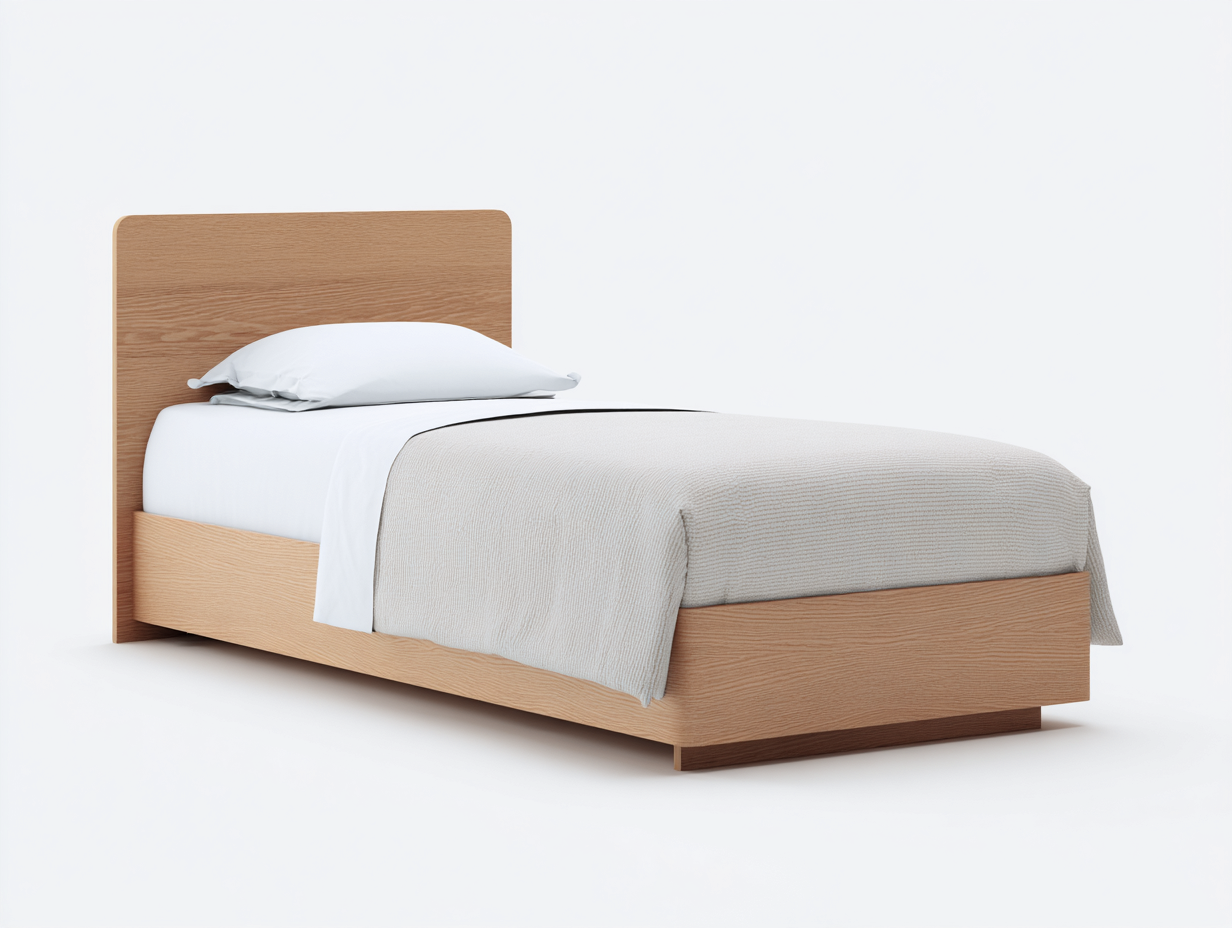 Letto singolo - Legno - 206x97x104 cm - Rovere - Minimalista-Rivoramahaus