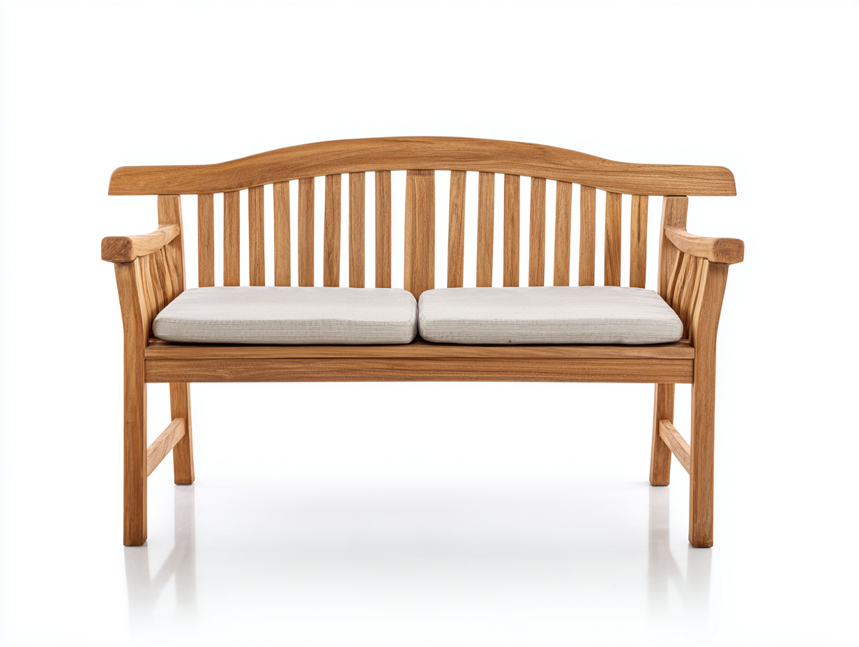 Panche da giardino-Legno-Tessuto-152x61x92 cm-Naturale-Grigio chiaro-Stile classico contemporaneo-Rivoramahaus