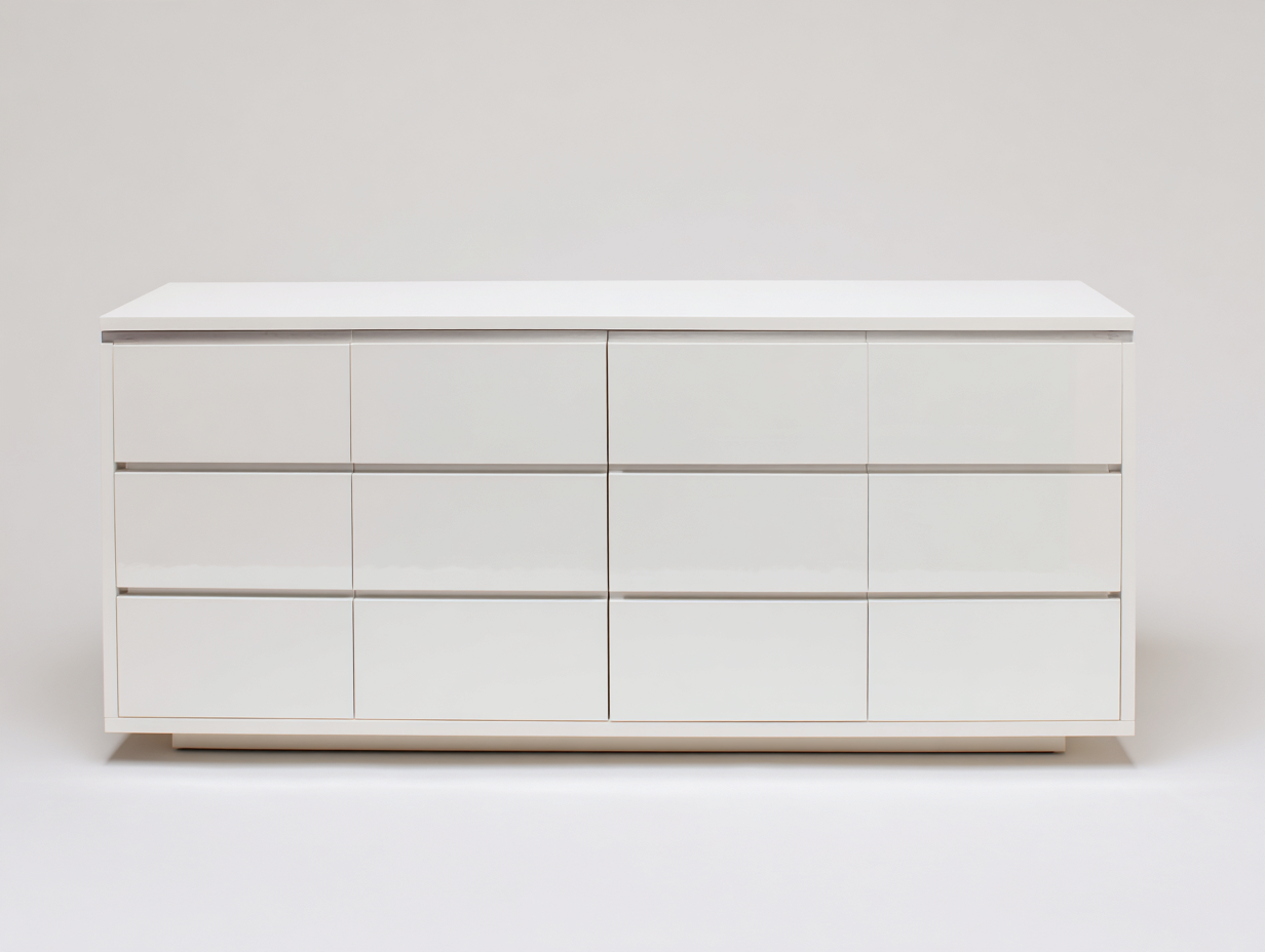 Cassettiera-Legno lavorato-145x45x78 cm-bianco-stile moderno-Rivoramahaus