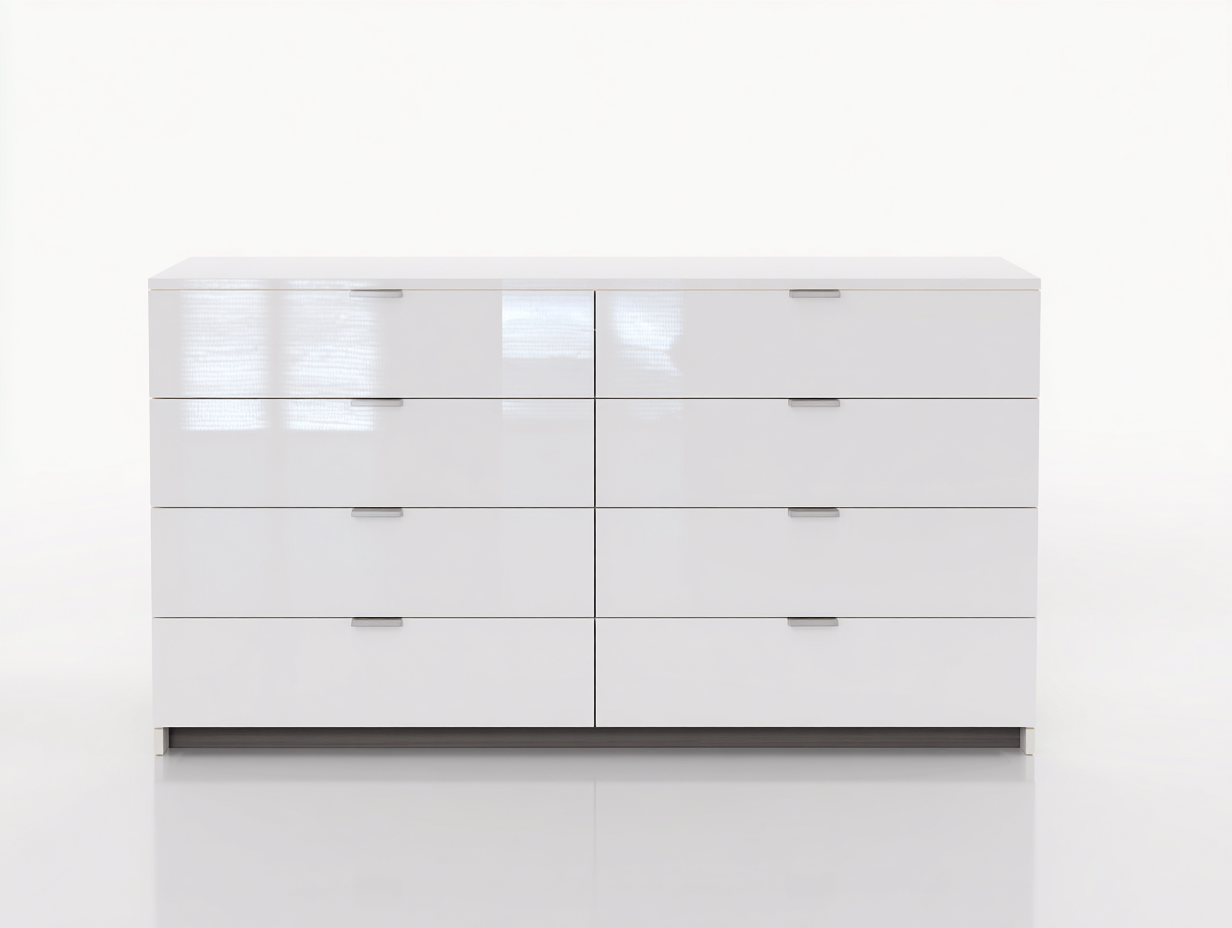 Cassettiera-Legno lavorato-150x45x86 cm-bianco-stile moderno-Rivoramahaus
