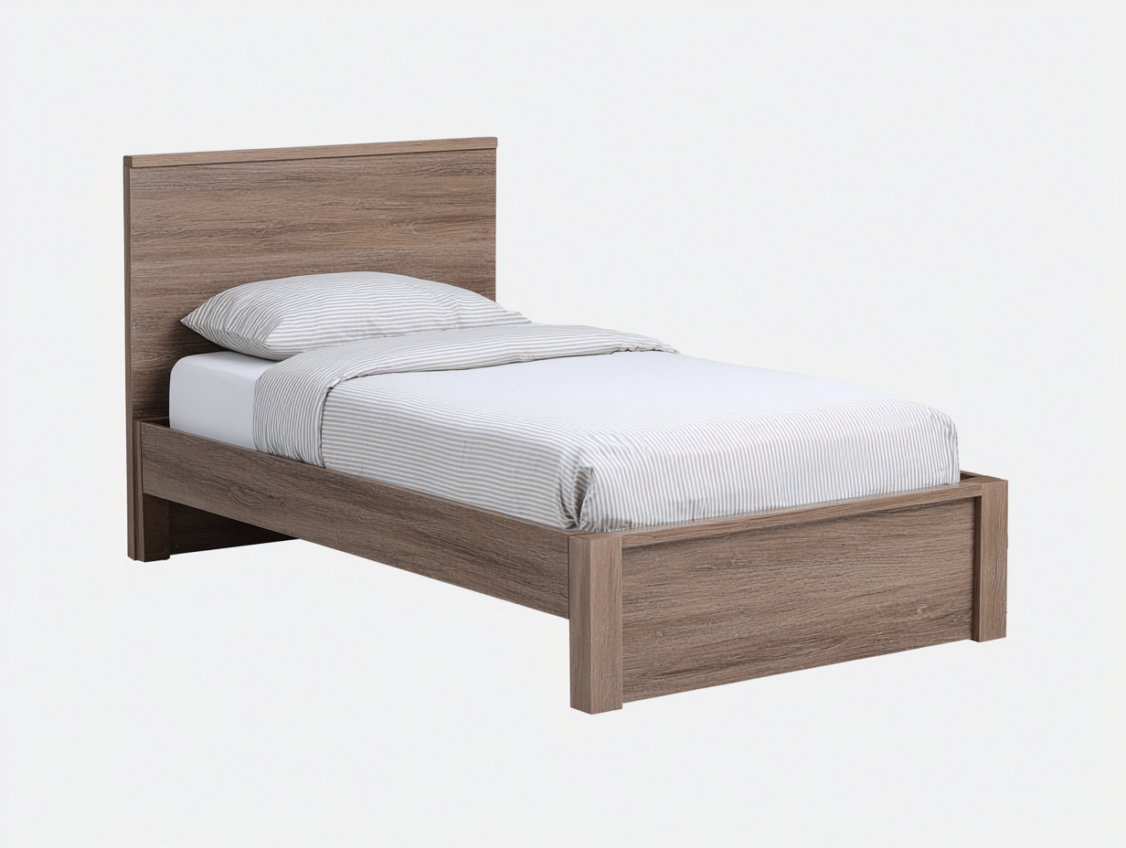Letto singolo - Legno - 207x98x105 cm - Marrone - Minimalista-Rivoramahaus