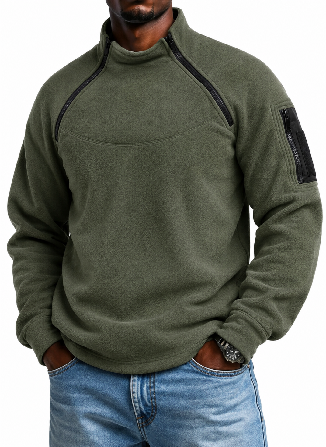 Tactical Fleece Hoodie - Windproof Thermal Pullover for Field & Range