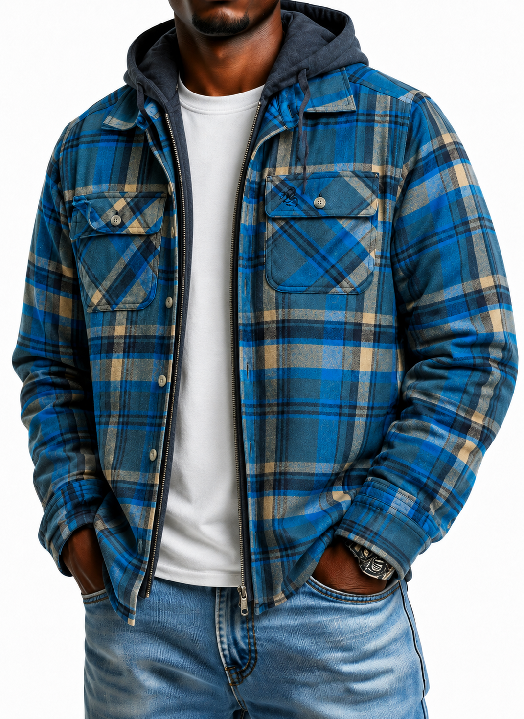 Men's Maplewood Hooded Flannel Shirt Jacket