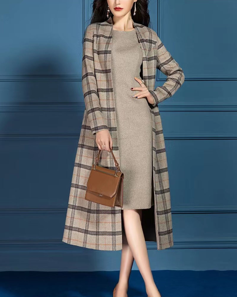 Fashion Blue Plaid Printed Two Piece Set