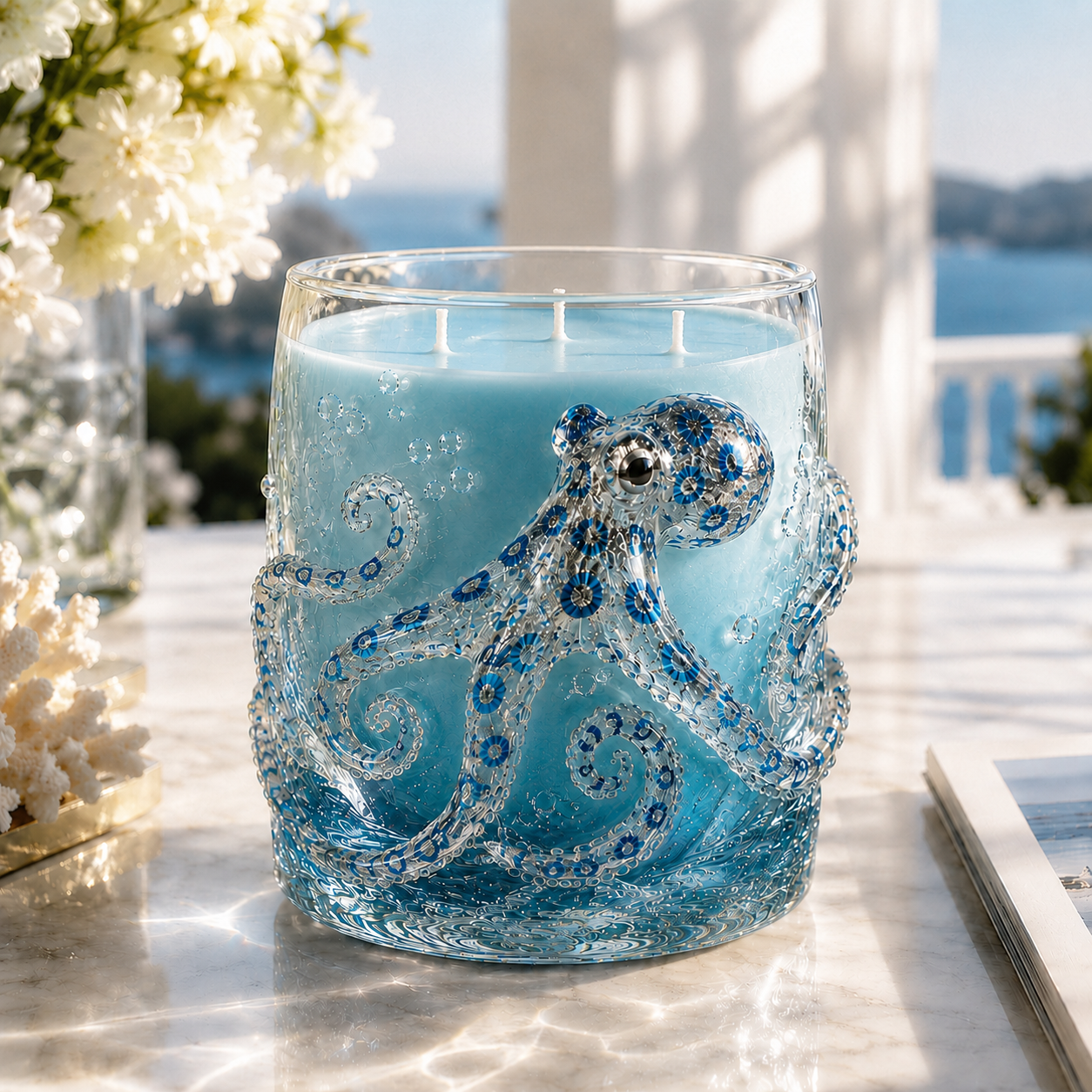 Ocean-inspired scented candles—crafted for moments of serenity.
