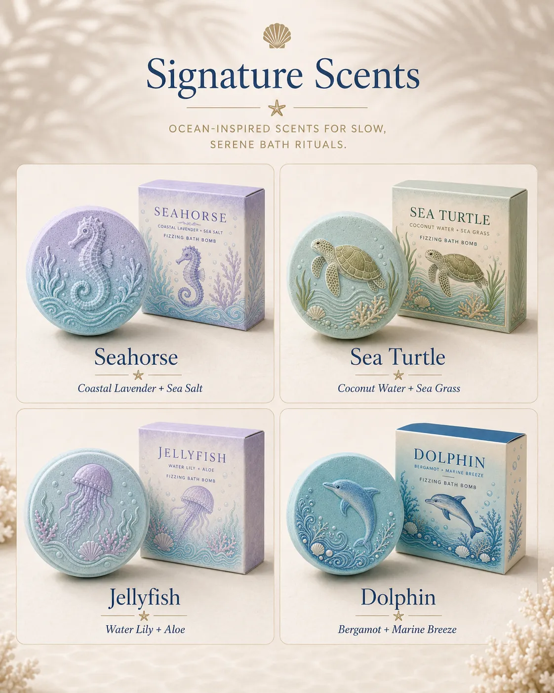 Ocean Friends Bath Bombs Gift Set, Cute Sea Animal Fizzy Bath Bombs for Kids & Adults